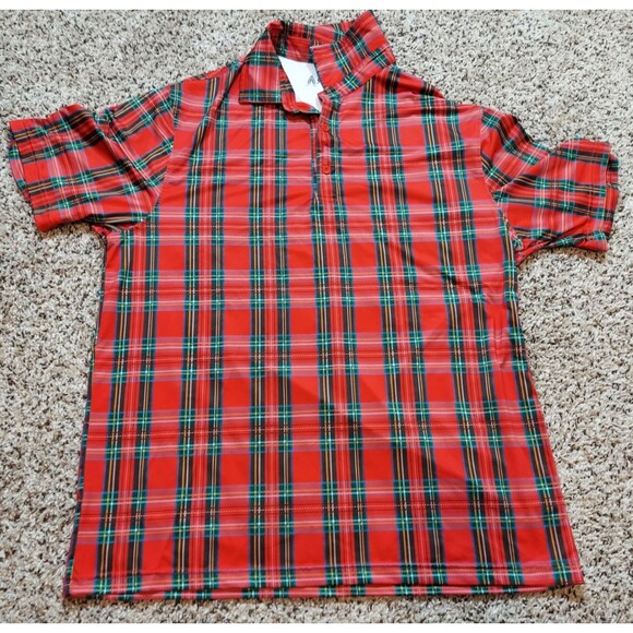 ROYAL  & AWESOME golf Plaid Striped x-Large Polo Shirt Great Shirt! - Picture 1 of 5